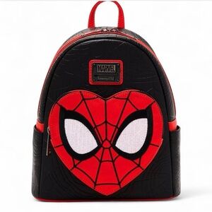 Loungefly Marvel Spider-Man Heart Pocket Mini Backpack  NWT